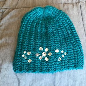 Blue Rhinestone Beanie